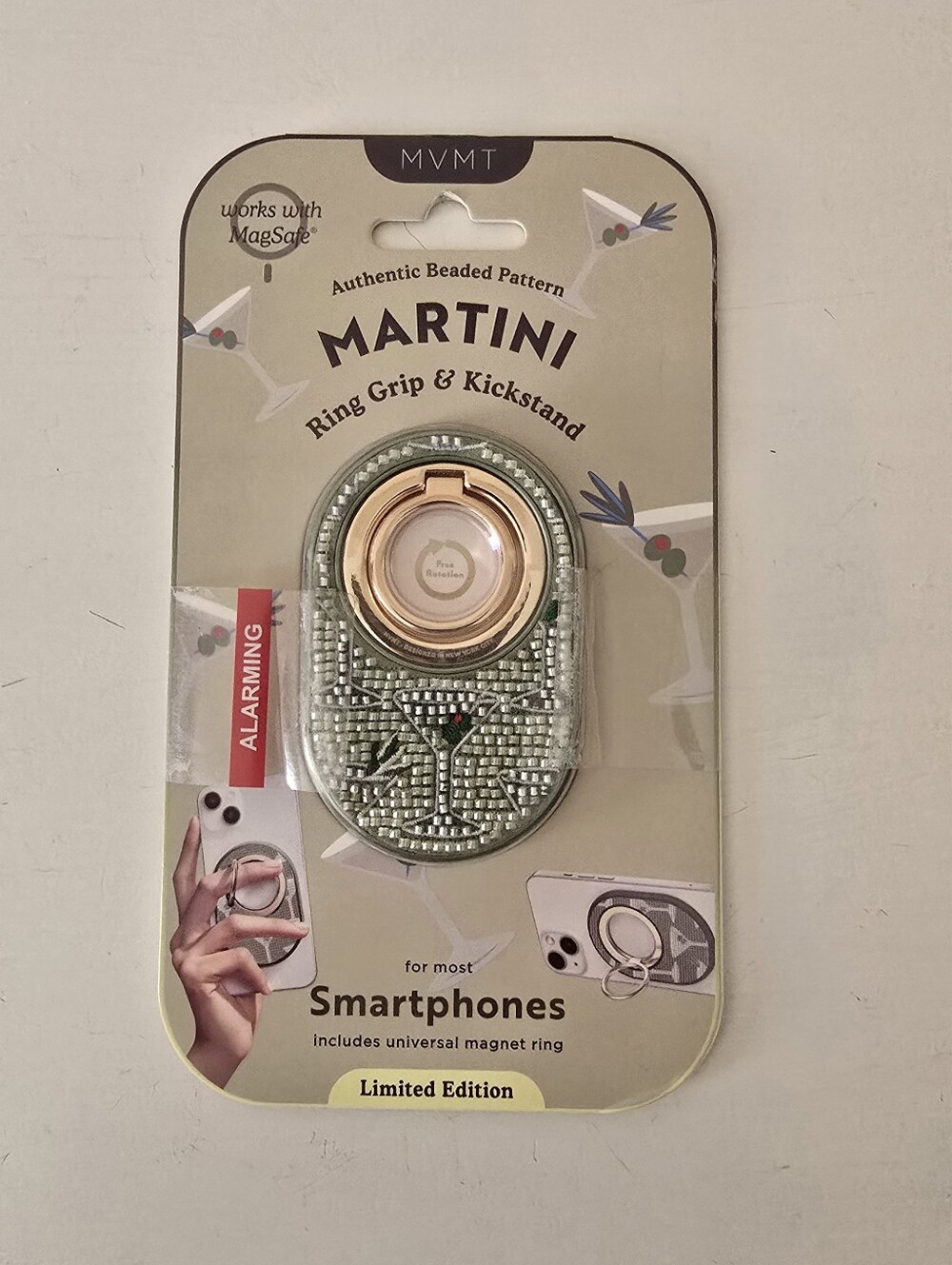 MVMT Martini Beaded Ring Grip & Kickstand - Green